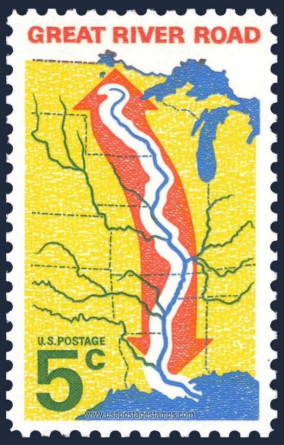 US 1966 Great River Road 5c. Scott. 1319