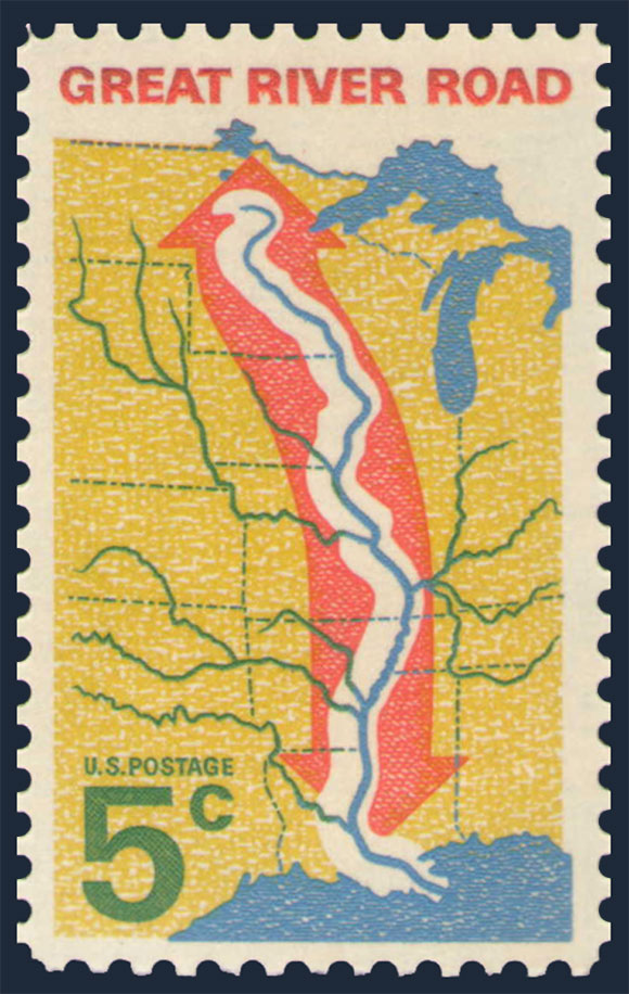 US 1966 Great River Road 5c. Scott. 1319a