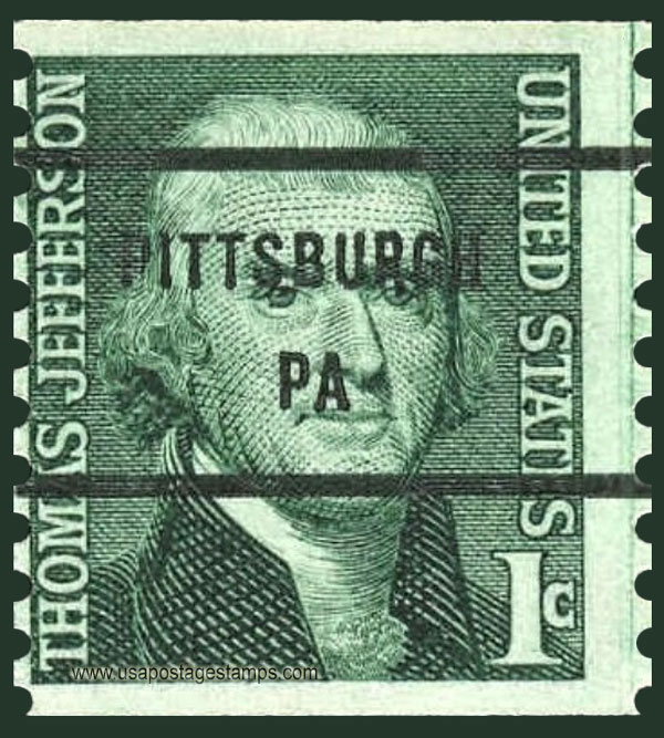 US 1968 Thomas Jefferson (1743-1826) Coil 1c. Scott. 1299a