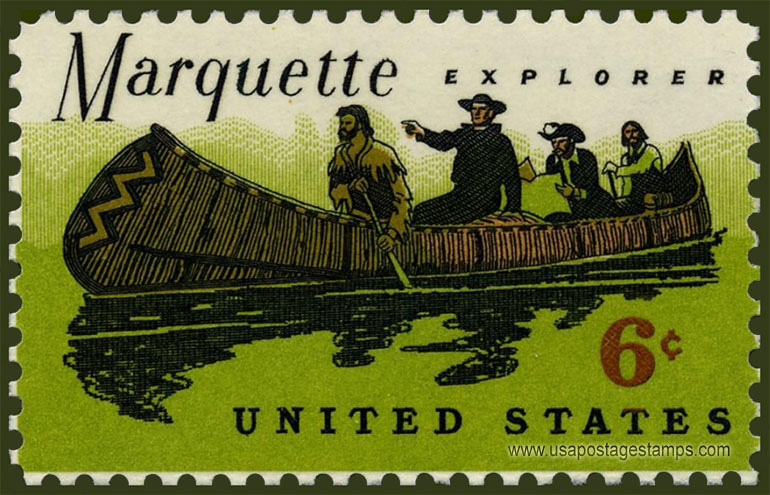 US 1968 Father Marquette and Louis Jolliet Exploring 6c. Scott. 1356