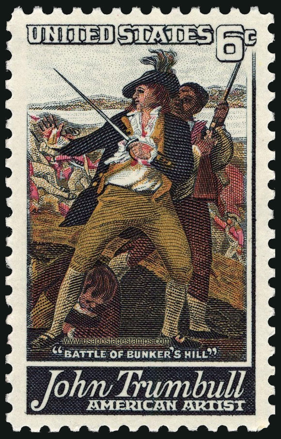 US 1968 John Trumbull 'Battle of Bunker's Hill' 6c. Scott. 1361