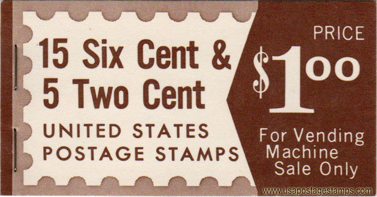 US 1968 Roosevelt/Wright ; Booklet $1 Scott. BK117