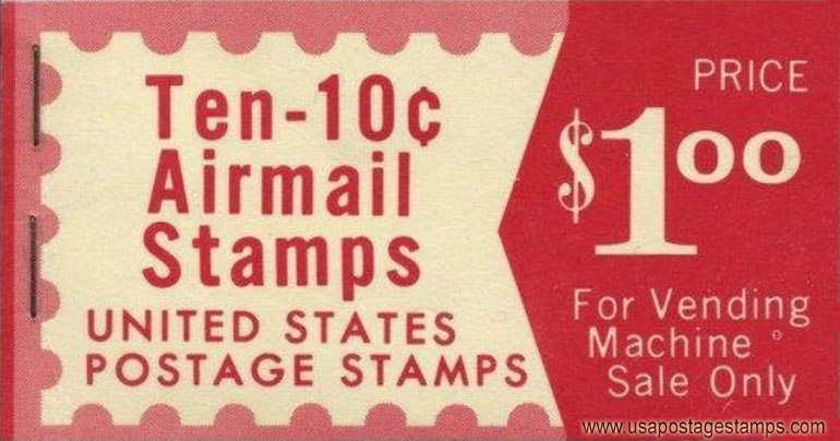 US 1968 50-Star Runway ; Airmail Booklet $1 Scott. BKC72c