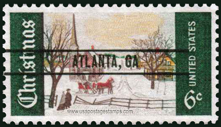 US 1969 Christmas: Winter Sunday in Norway, Maine 6c. Michel 995Va