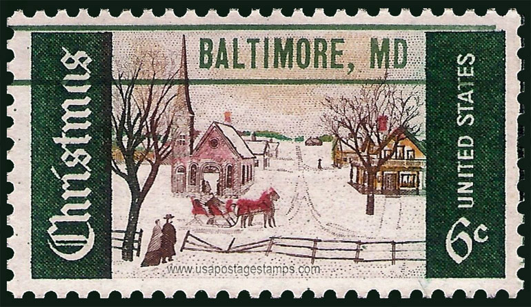US 1969 Christmas: Winter Sunday in Norway, Maine 6c. Michel 995Vc