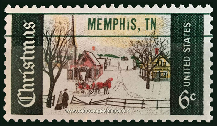 US 1969 Christmas: Winter Sunday in Norway, Maine 6c. Michel 995Vd