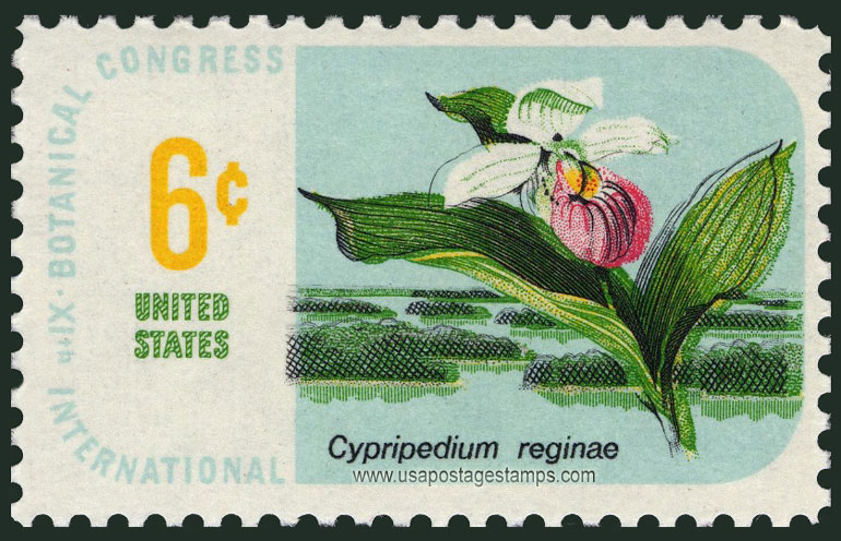 US 1969 Showy Lady's-slipper ; 11th Int. Botanical Congress 6c. Scott. 1377