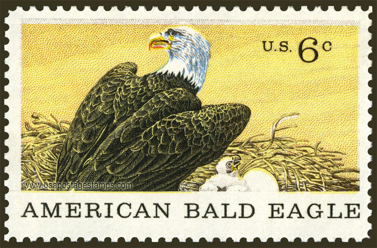 US 1970 American Bald Eagle ; Natural History 6c. Scott. 1387