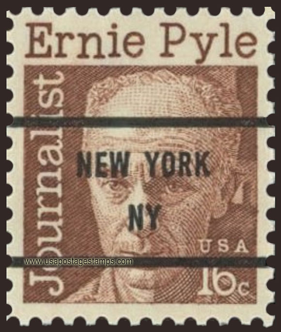 US 1971 Journalist Ernest Taylor Pyle 16c. Scott. 1398a