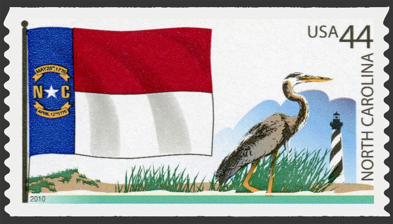 US 2010 North Carolina State Flag : Flags of Our Nation ; Coil 44c. Scott 4311
