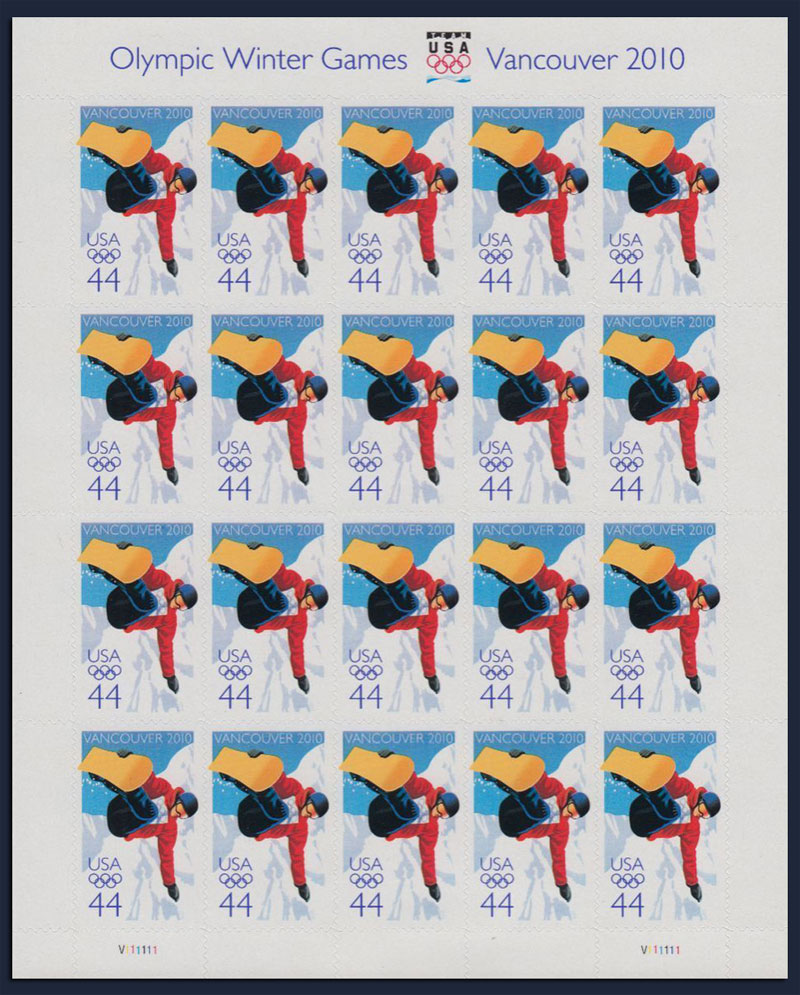 US 2010 Winter Olympic Games - Vancouver ; Full Sheet 44c.x20 Scott 4436MS