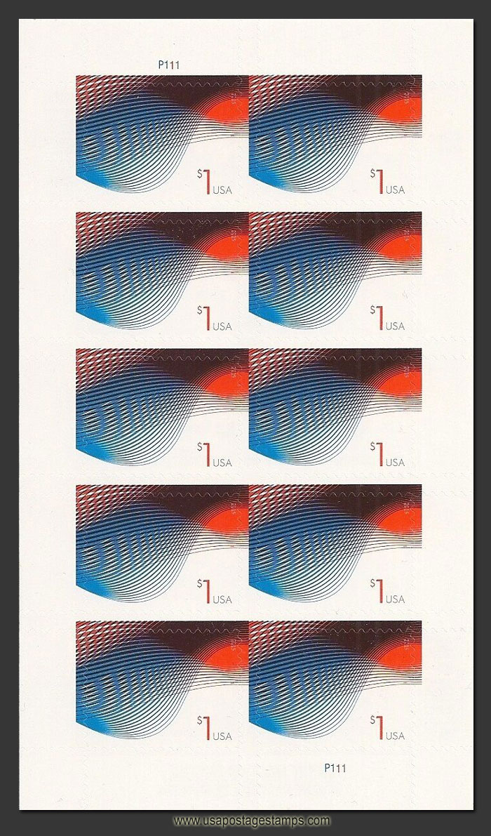 US 2015 Patriotic waves ; Mini Sheet $1x10 Scott. 4953MS