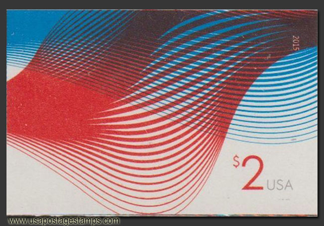 US 2015 Patriotic waves ; Imperf. $2 Scott. 4954a
