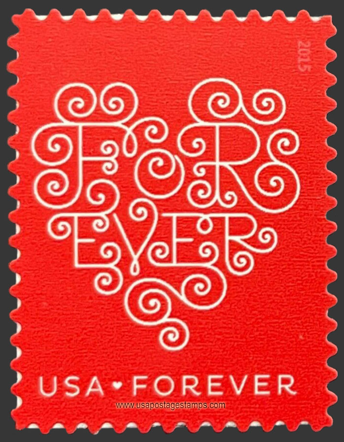 US 2015 Love Series : Lace Heart 49c. Scott. 4955