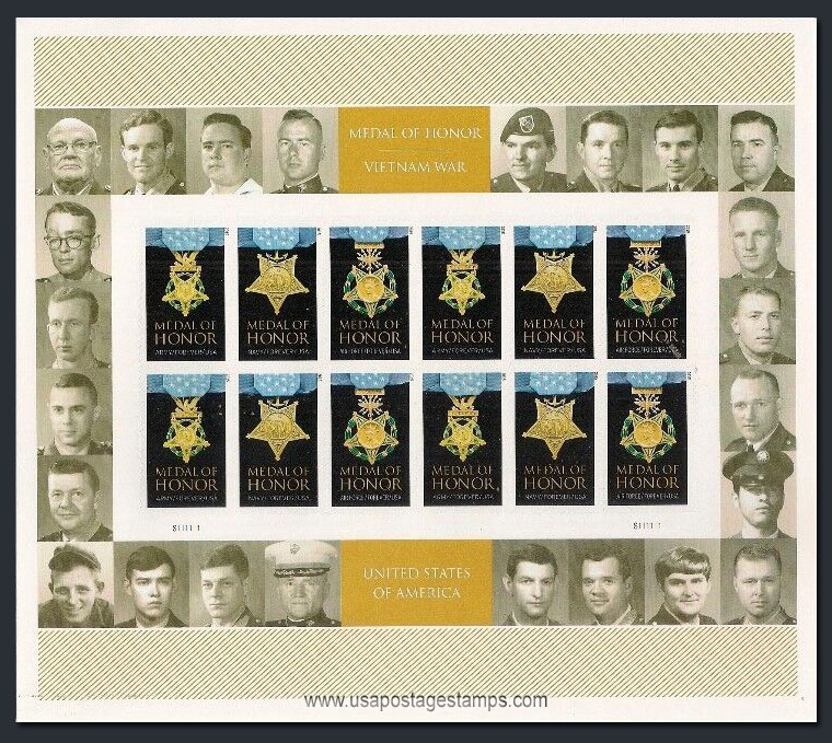 US 2015 Medal of Honor ; Souvenir Sheets 49c.x24 Scott. 4988MS