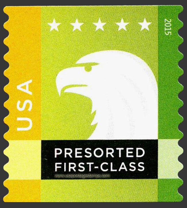 US 2015 Yellow-Orange Spectrum Eagle ; Coil 25c. Scott. 5018