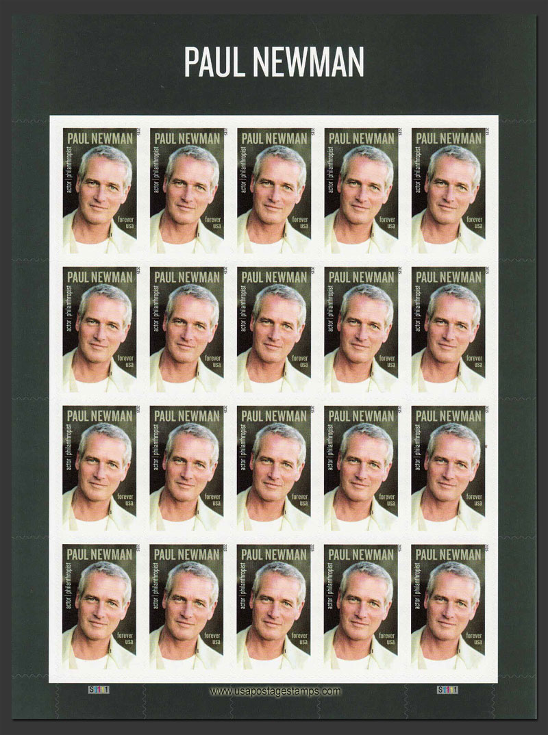 US 2015 Paul Leonard Newman ; Full Sheet 49c.x20 Scott. 5020MS