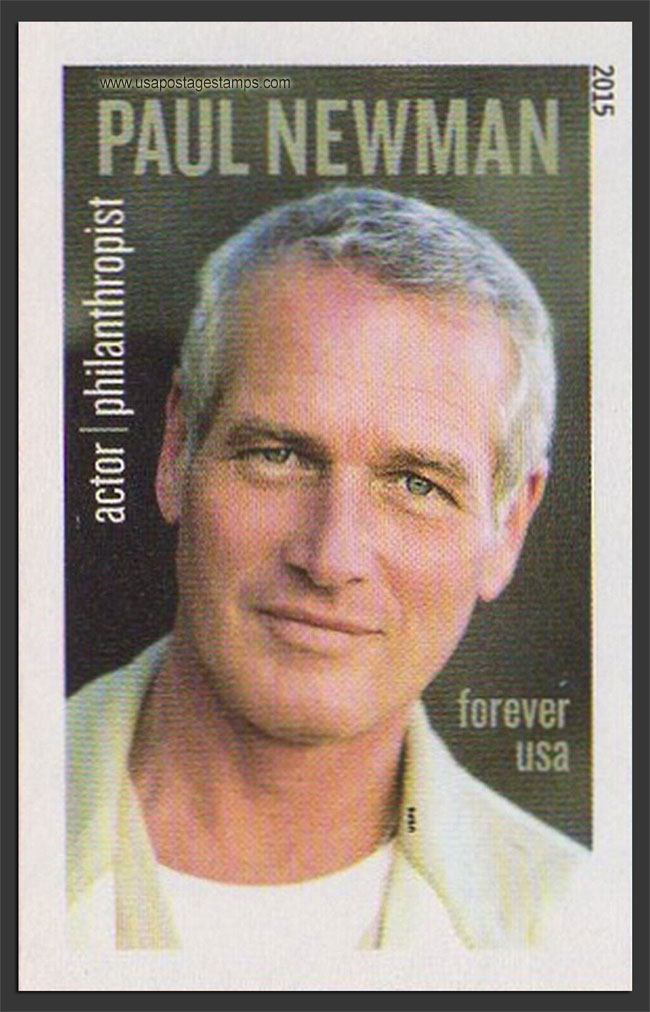 US 2015 Paul Leonard Newman ; Imperf. 49c. Scott. 5020a