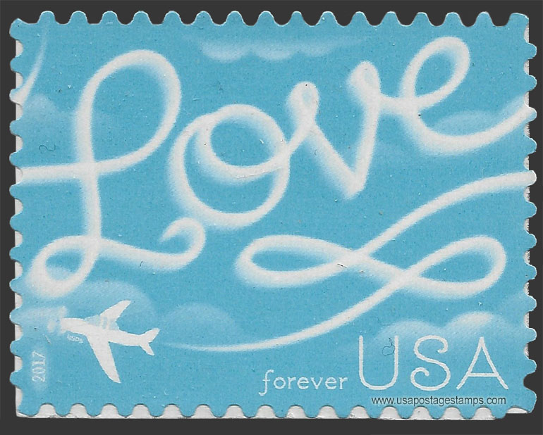 US 2017 Love Skywriting 49c. Scott. 5155