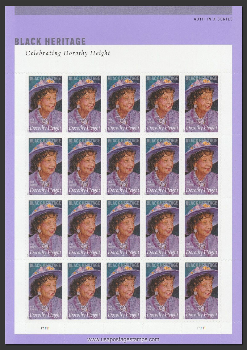 US 2017 Dorothy Height ; Full Sheet 49c.x20 Scott. 5171MS