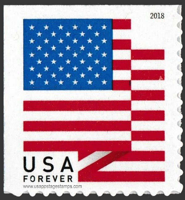 US 2018 USA Flag from Booklet Pane 50c. Scott. 5262