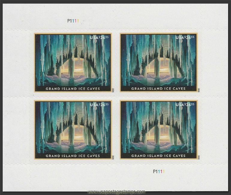 US 2020 Grand Island Ice Caves ; Mini Sheet $26.35x4 Scott. 5430MS
