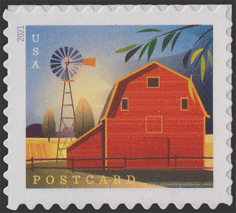 US 2021 Gambrel Roofed Barn in Summer 36c. Scott. 5547