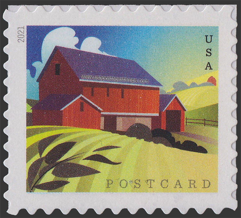 US 2021 Forebay Barn in Spring 36c. Scott. 5548