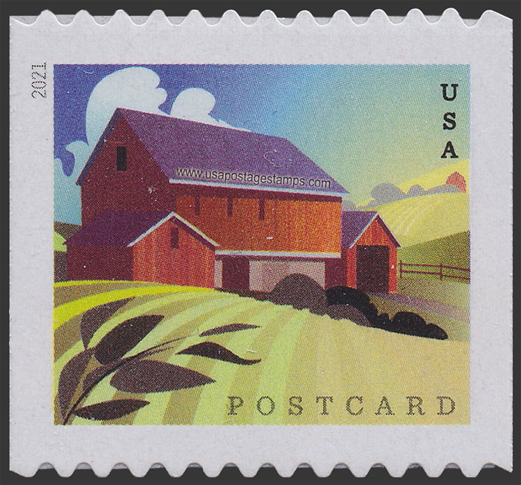 US 2021 Forebay Barn in Spring ; Coil 36c. Scott. 5552