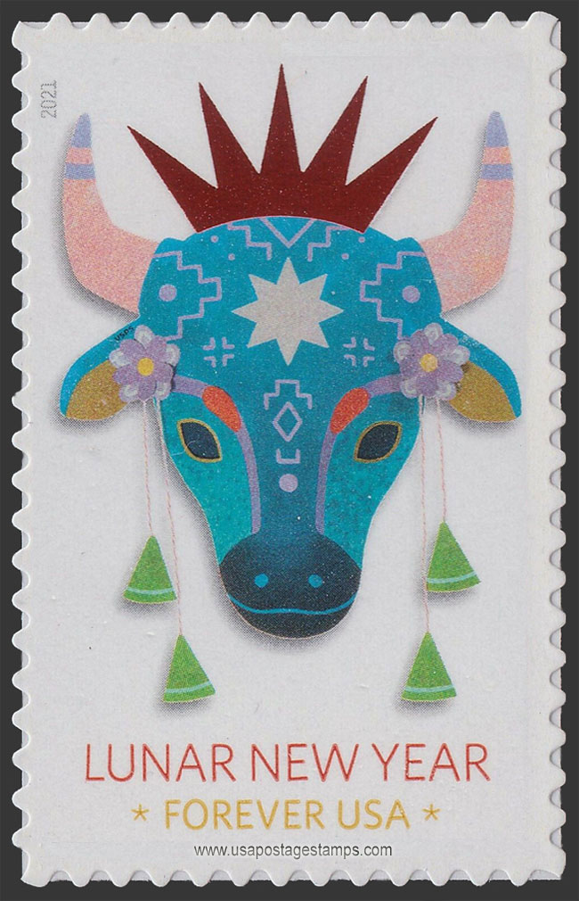 US 2021 Lunar New Year Ox 55c. Scott. 5556
