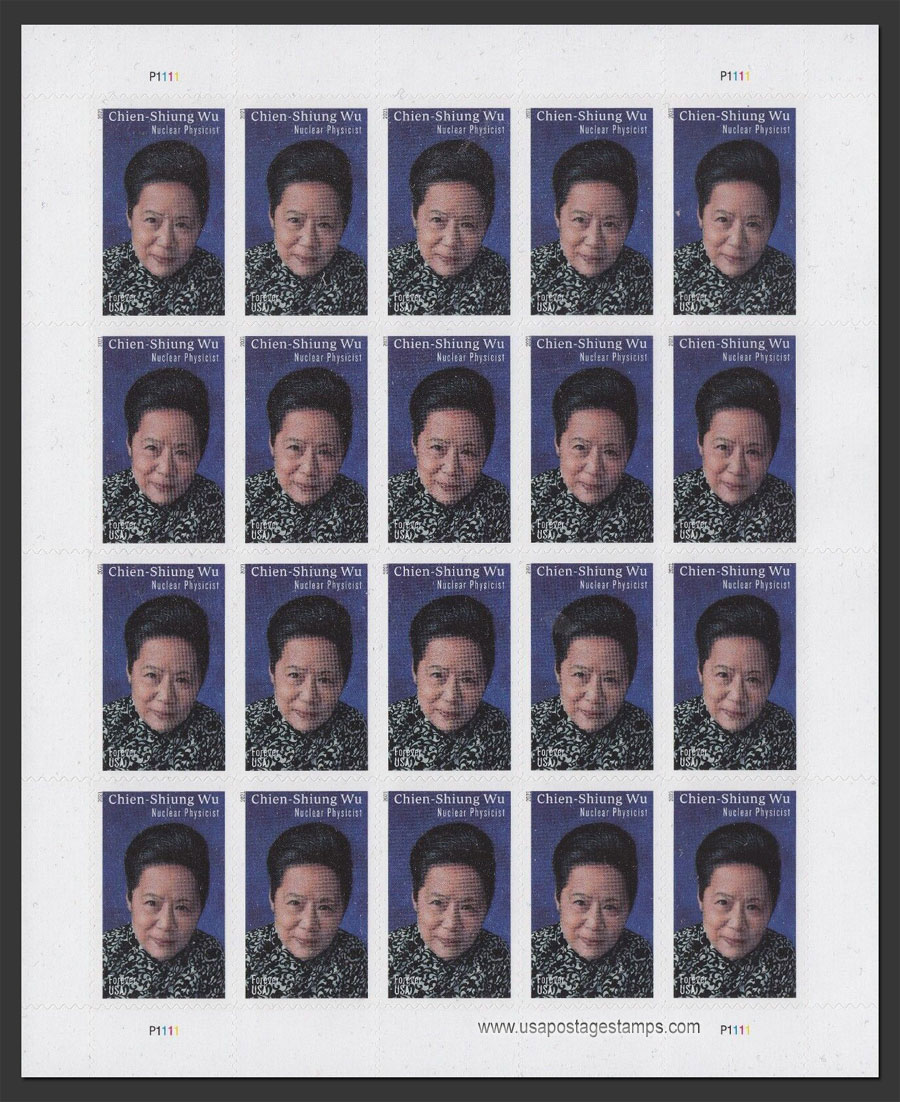 US 2021 Chien-Shiung Wu ; Full Sheet 55c.x20 Scott. 5557MS