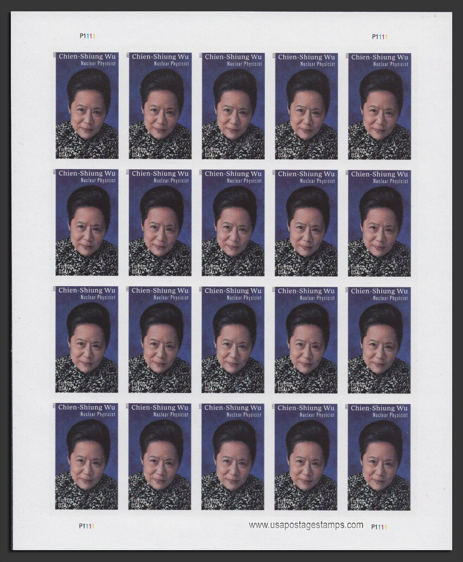 US 2021 Chien-Shiung Wu ; Imperf. Full Sheet 55c.x20 Scott. 5557aMS