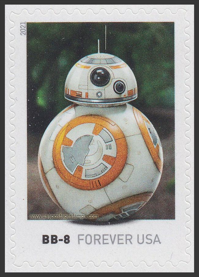 US 2021 BB-8 : Star Wars Droids 55c. Scott. 5578