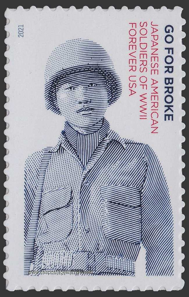 US 2021 Go For Broke: Japanese Soldiers of World War II 55c. Scott. 5593