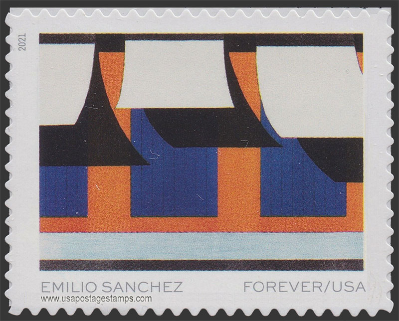 US 2021 En El Souk by Emilio Sanchez 55c. Scott. 5596