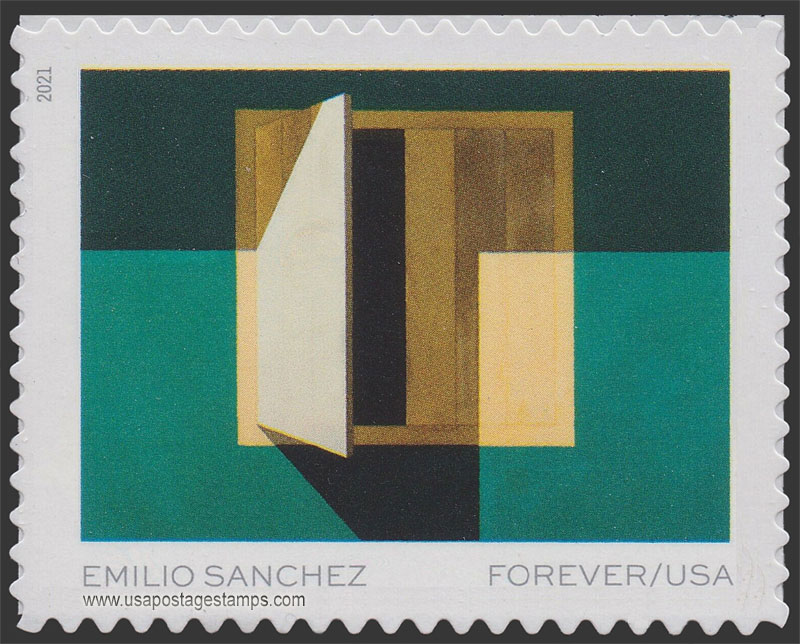 US 2021 Ventanita Entreabierta by Emilio Sanchez 55c. Scott. 5597