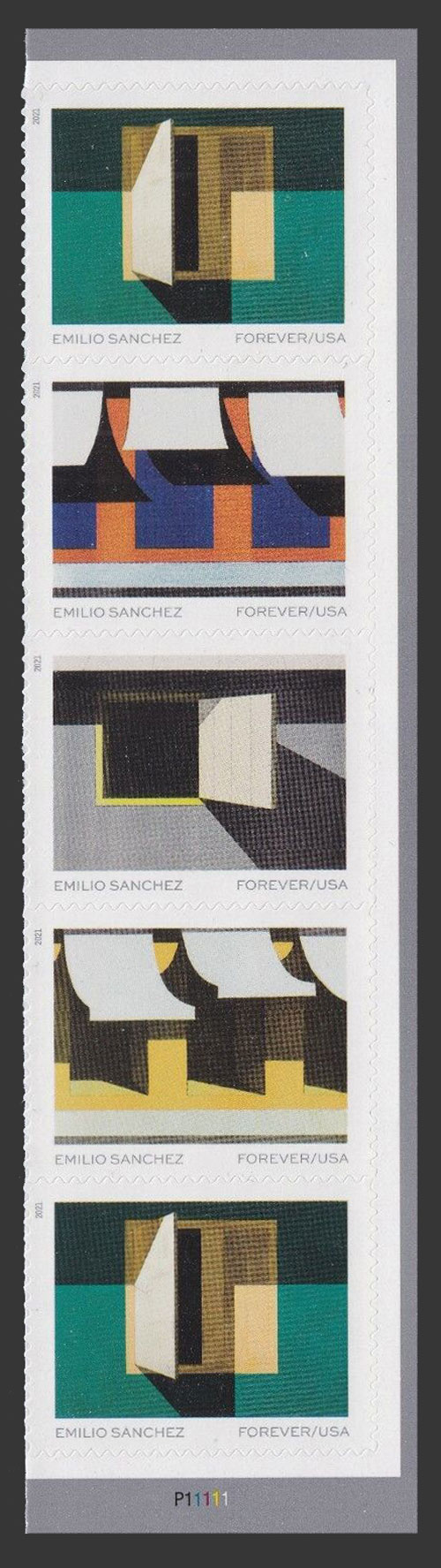 US 2021 Emilio Sanchez's Art ; Se-tenant 55c.x4 Scott. 5597b