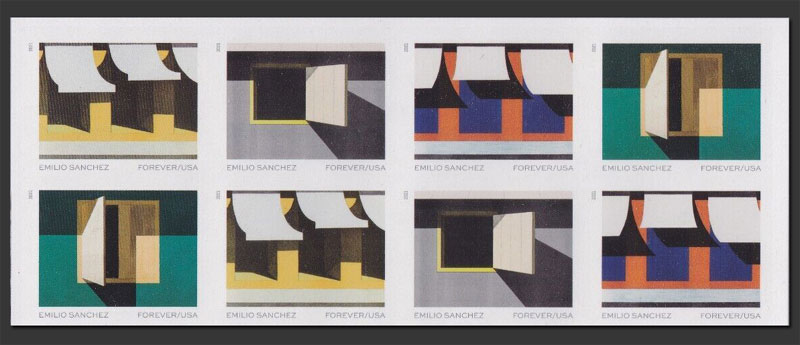 US 2021 Emilio Sanchez's Art ; Imperf. Se-tenant 55c.x4 Scott. 5597c