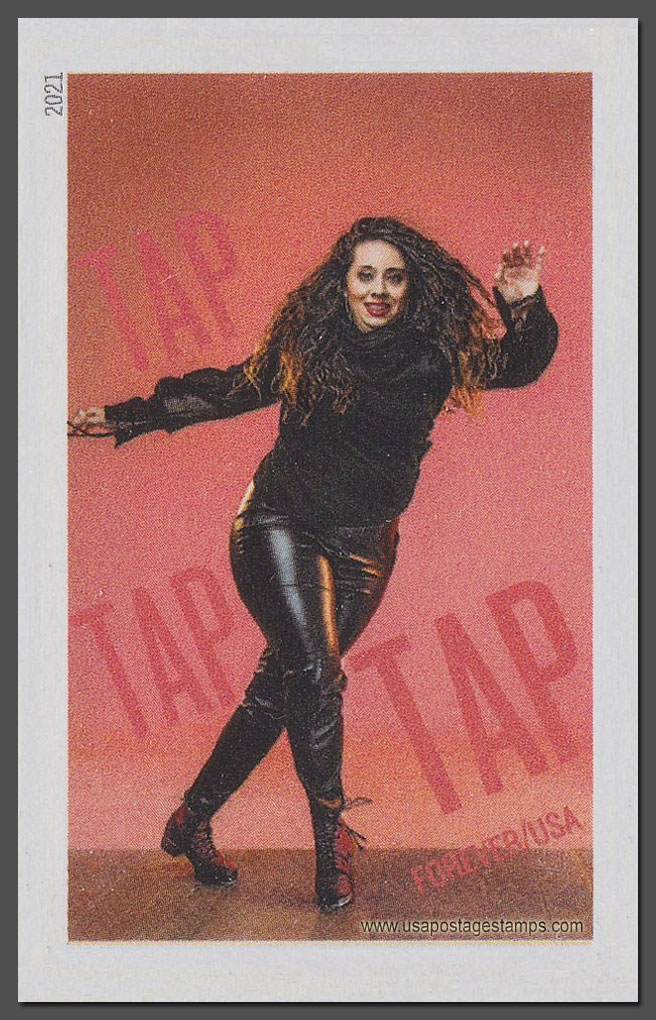US 2021 Michela Marino Lerman : Tap Dancing ; Imperf. 55c. Scott. 5610a