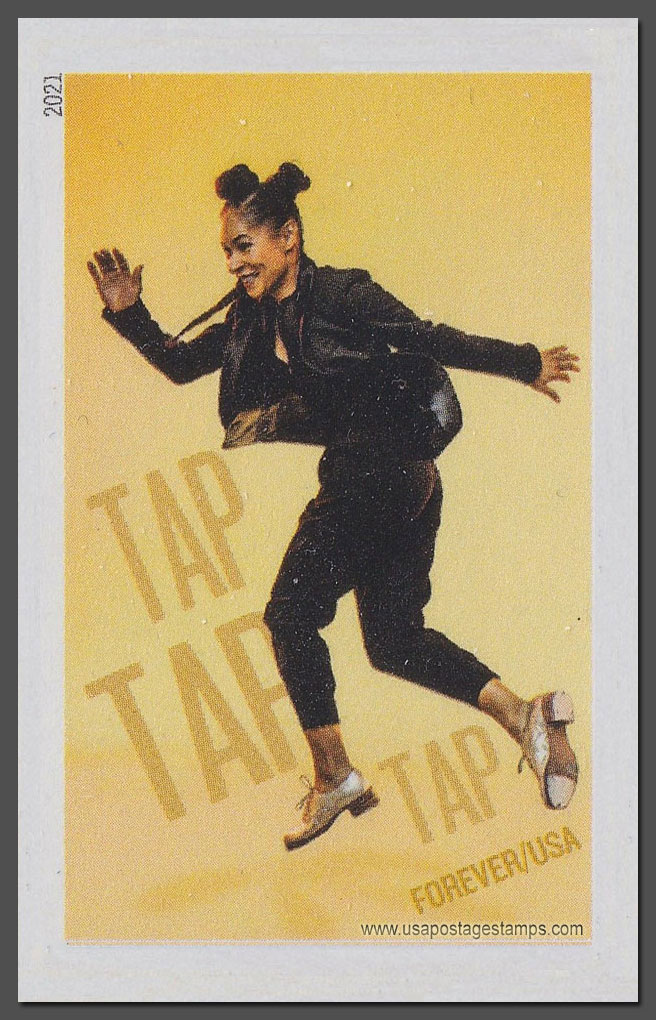 US 2021 Ayodele Casel : Tap Dancing ; Imperf. 55c. Scott. 5613a