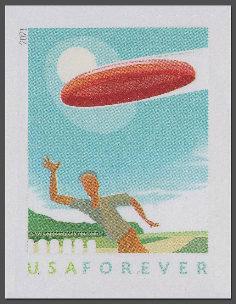 US 2021 Frisbee : Backyard Games ; Imperf. 55c. Scott. 5629a