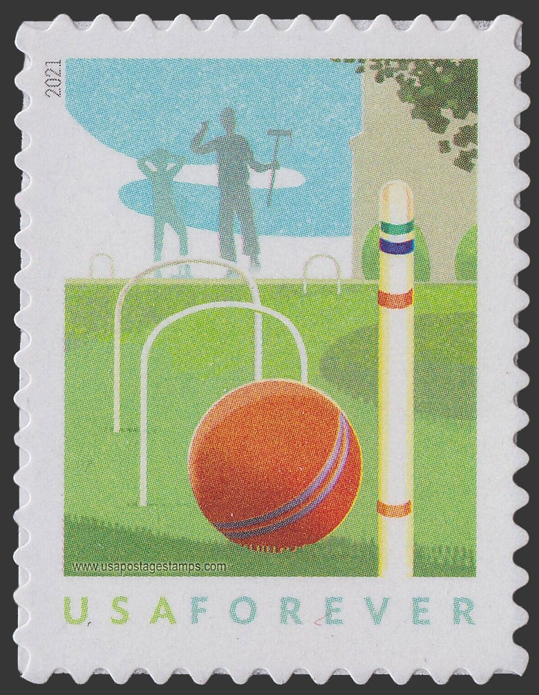 US 2021 Croquet : Backyard Games 55c. Scott. 5630