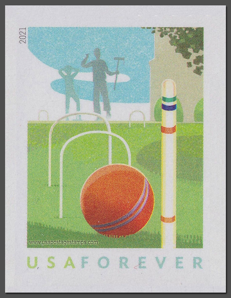 US 2021 Croquet : Backyard Games ; Imperf. 55c. Scott. 5630a