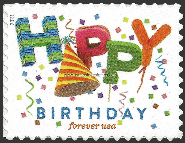 US 2021 Happy Birthday 58c. Scott. 5635