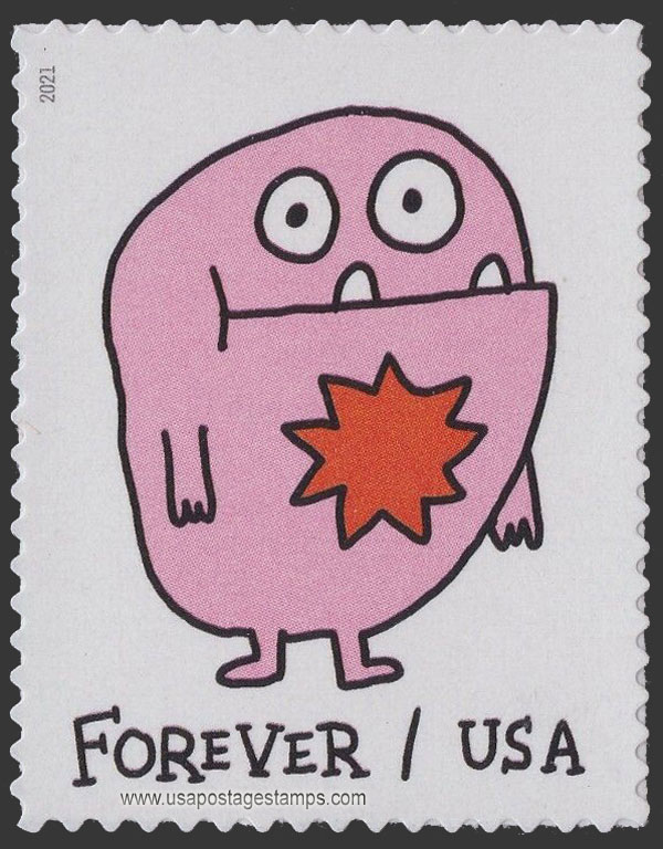 US 2021 Pink Message Monster 58c. Scott. 5636