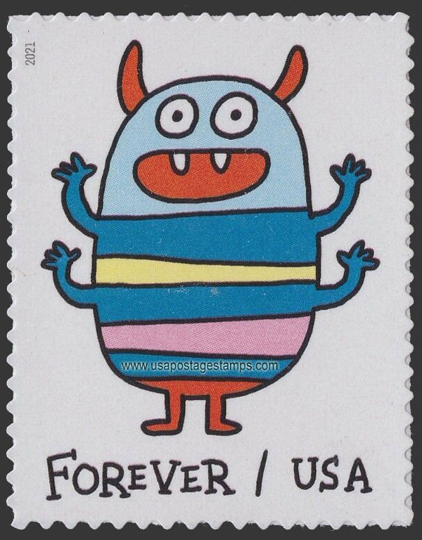 US 2021 Multicolored Message Monster 58c. Scott. 5637