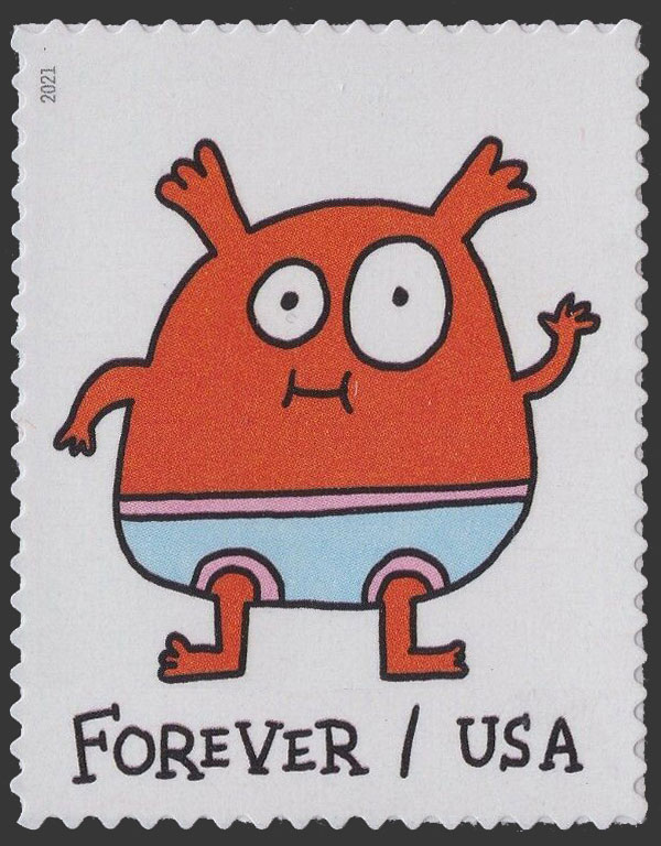 US 2021 Orange Message Monster 58c. Scott. 5639