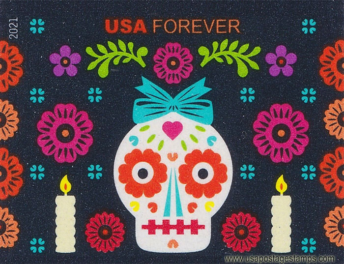 US 2021 Day of the Dead Festival ; Imperf. 58c. Scott. 5640a