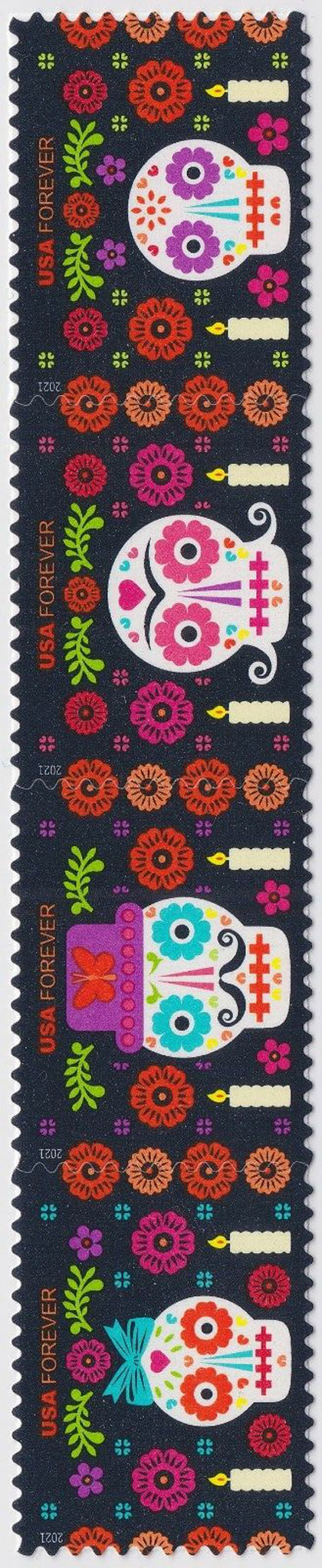 US 2021 Day of the Dead Festival ; Se-tenant 58c.x4 Scott. 5643b