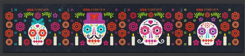 US 2021 Day of the Dead Festival ; Imperf. Se-tenant 58c.x4 Scott. 5643c